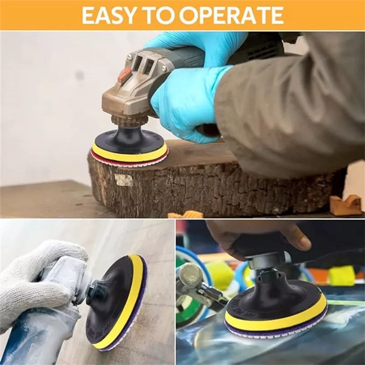 KUANGYE - Set 17 Piezas Disco Flexible Diamantado Pulir Mármol Granito