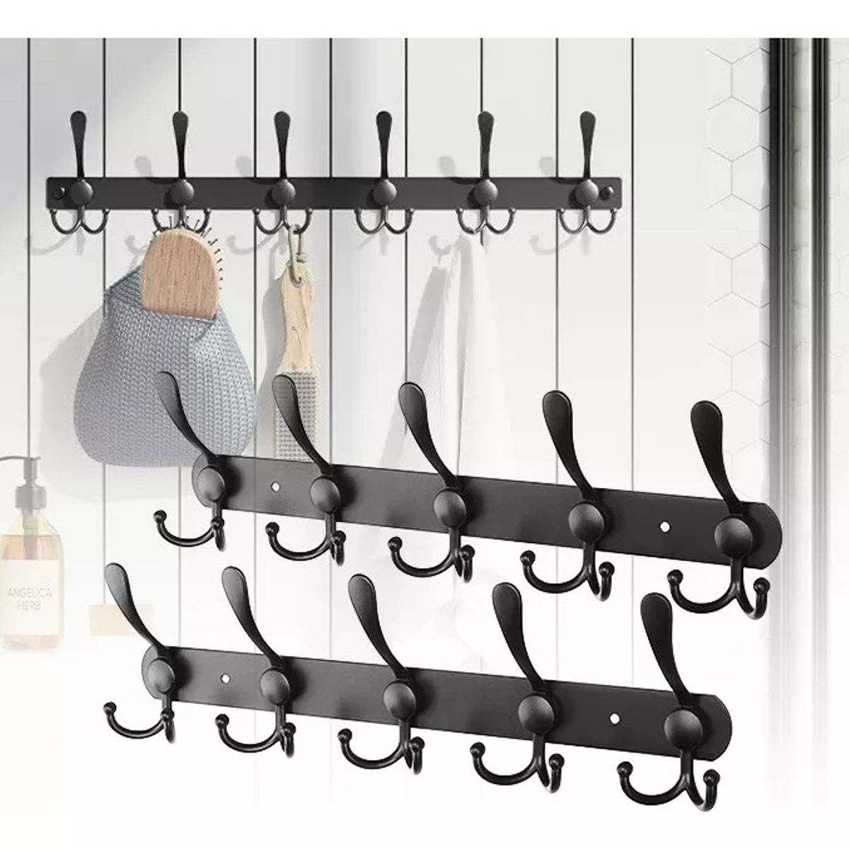 TNAKIEX - 2 Pcs Perchero De Pared Con Ganchos De Acero Inoxidable P/toallas