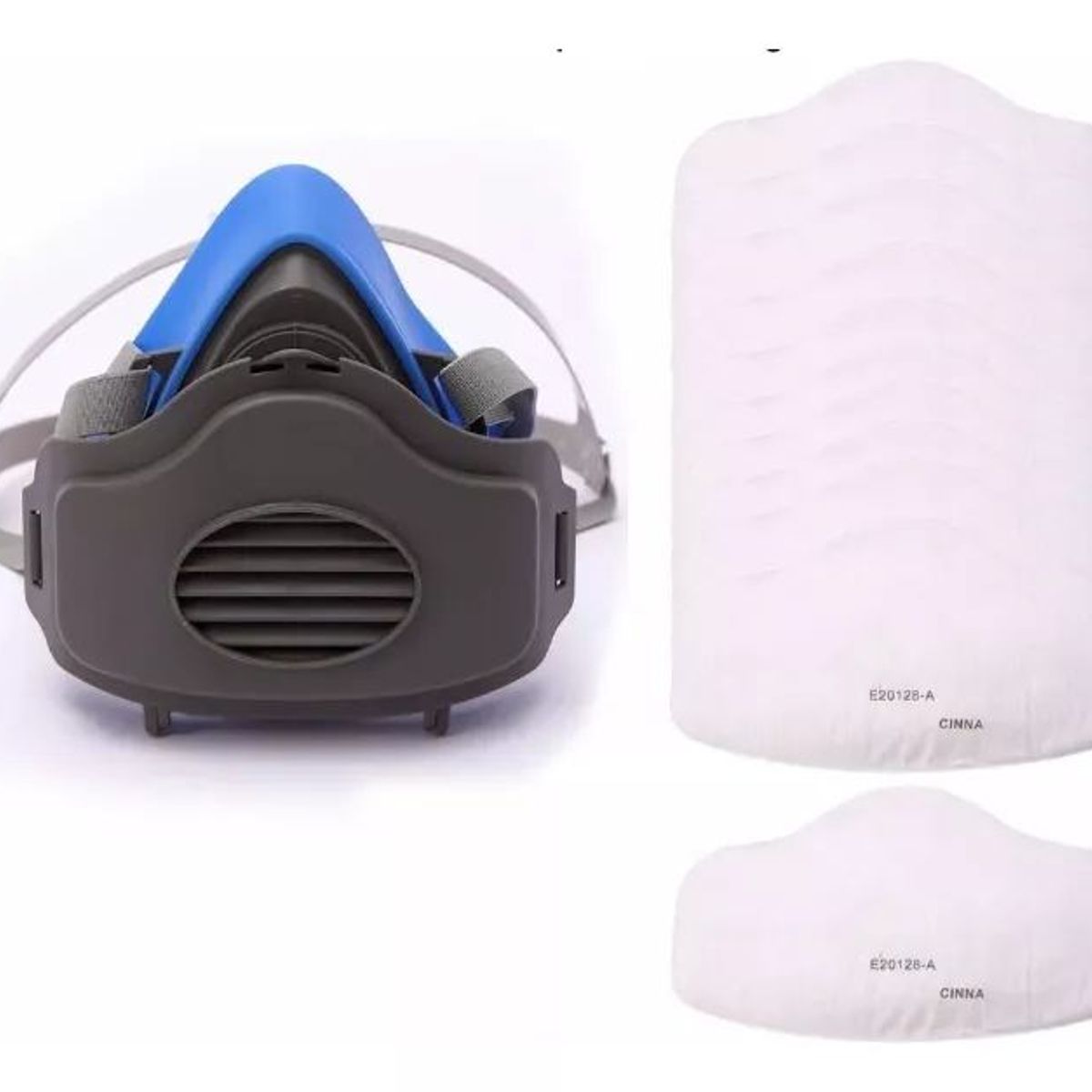 KUANGYE - Máscara Medio Rostro+20 Piezas Filtros P100 polvo Trabajo