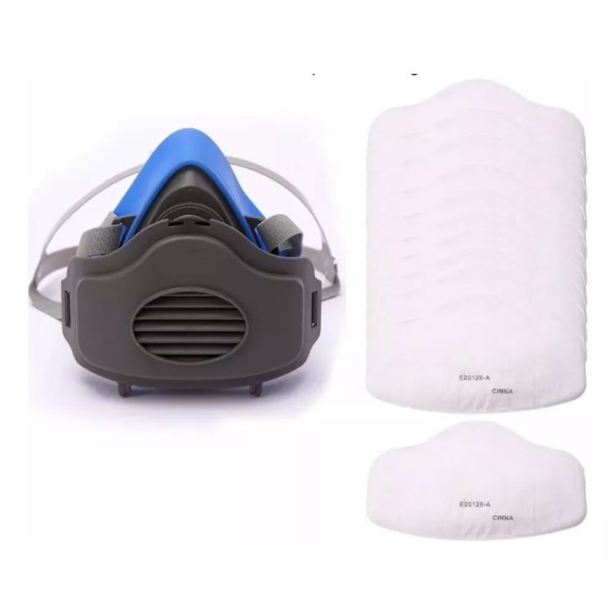 KUANGYE - Máscara Medio Rostro+20 Piezas Filtros P100 polvo Trabajo