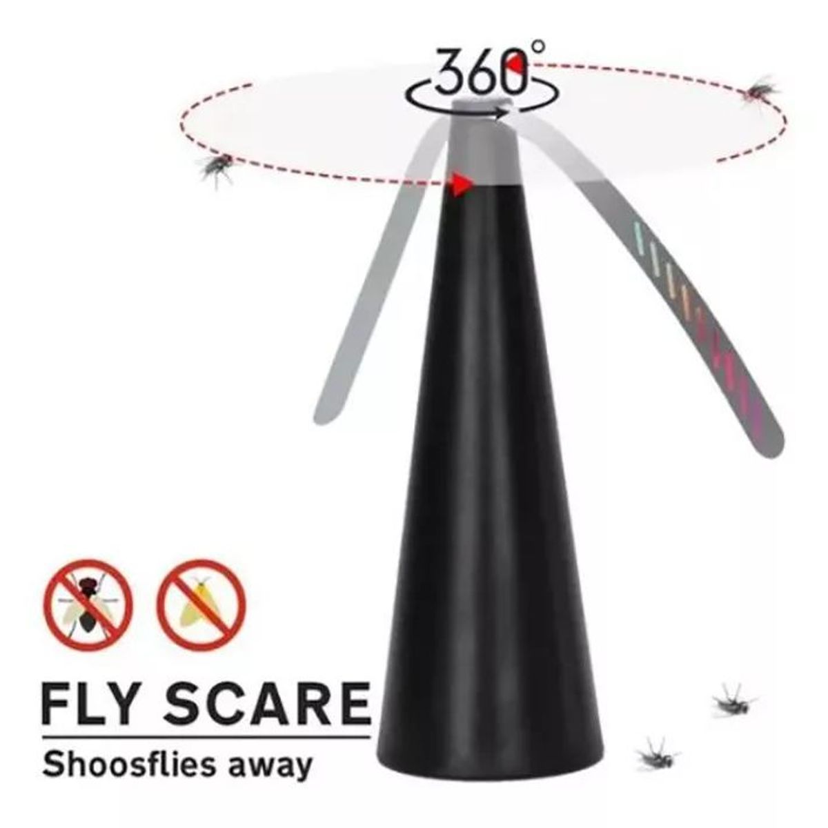 KUANGYE - Repelente De Moscas Tipo Ventilador Portátil Usb Y Pilas