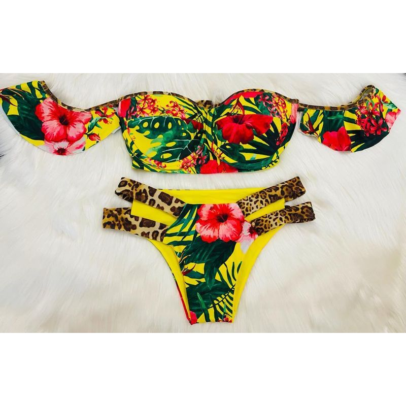 DAUPHIN - Traje de Baño Dauphin 2piezas Flores Estampado colores Llamativos