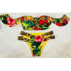 DAUPHIN - Traje de Baño 2piezas Flores Estampado colores Llamativos
