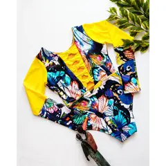 DAUPHIN - Traje de Baño Manga Larga Estampado colores Llamativos