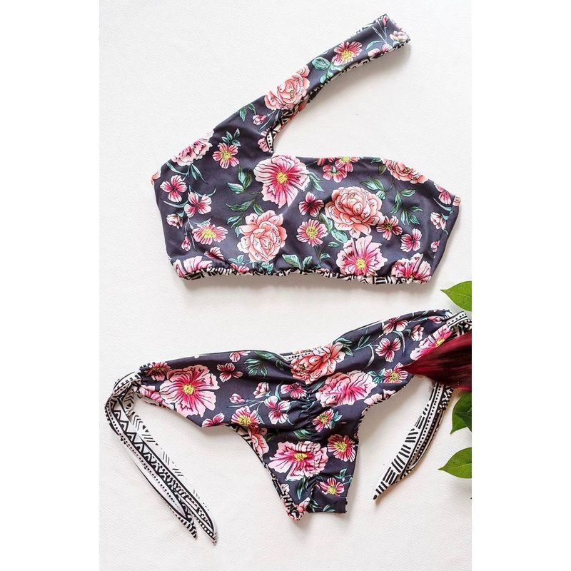 DAUPHIN - Traje de Baño Dauphin 2piezas Flores Estampado Azul