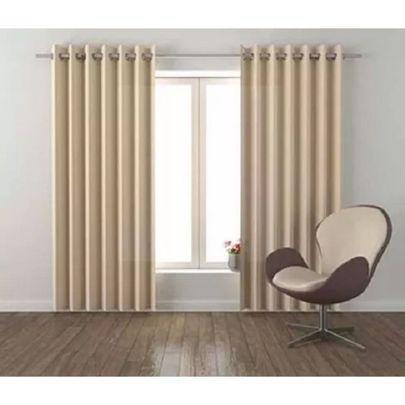 VELO - Set X2 Paños Visillos Velo Cortinas Con Argollas Premium 140x240 BEIGE