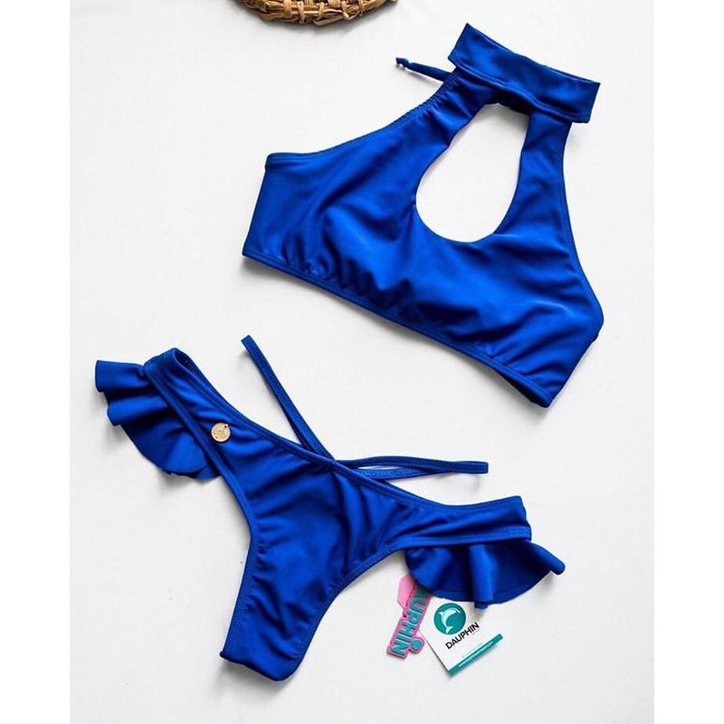 DAUPHIN - Traje de Baño Dauphin Azul con Mariposas Estampado