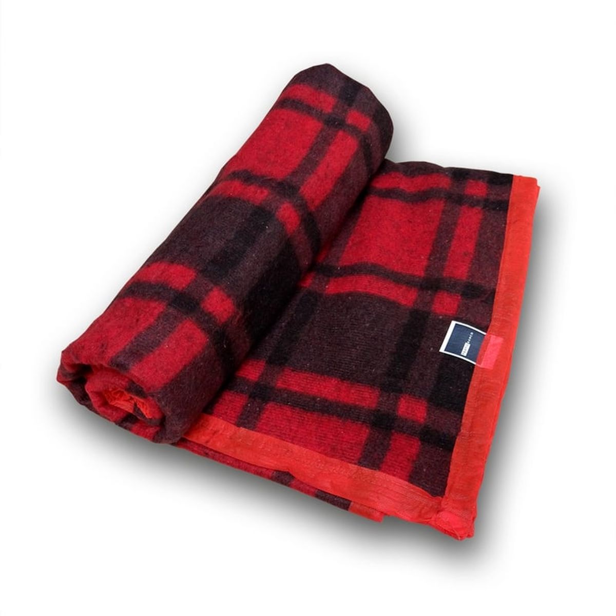 TEXTIL RANCO - Frazada Térmica TARTÁN BORDE SATIN Roja 1,5 plazas - Textil Ranco