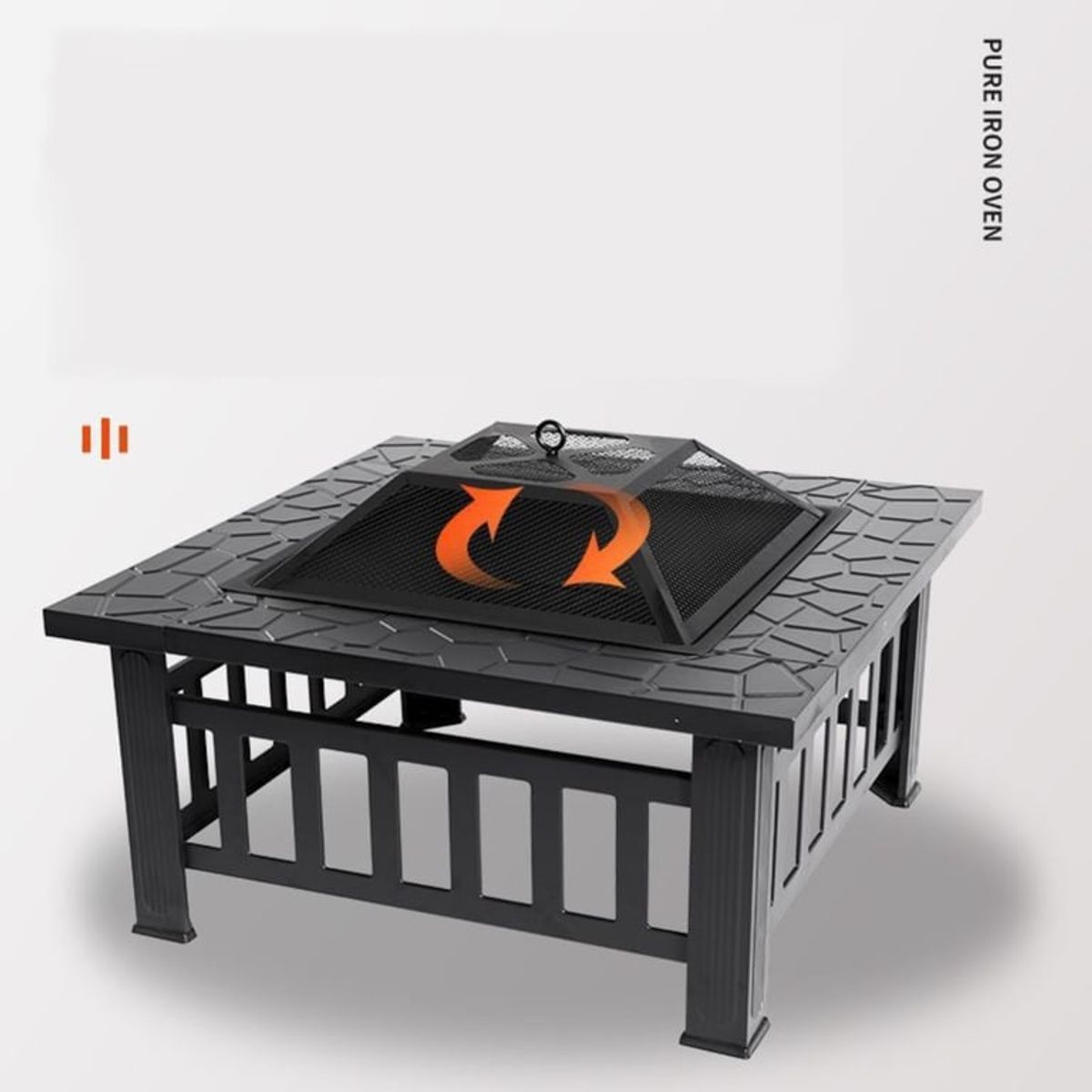 AFVENTURA - Brasero Premium Para Leña O Carbón Con Tapa 3 En 1