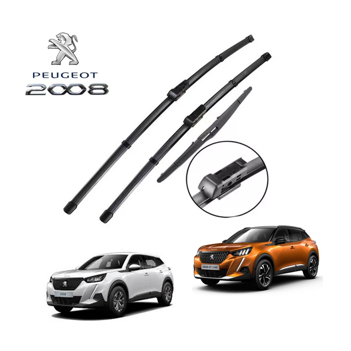 GENERICO - Set Plumillas Limpiaparabrizas 2008 - 3 Piezas