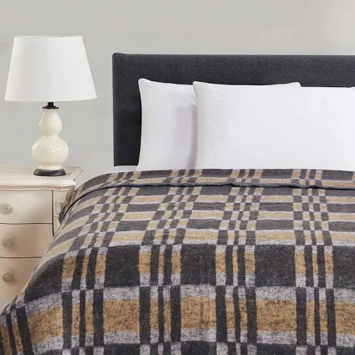 RANCO - Frazada Térmica TARTÁN Café 2,0 plazas - Textil Ranco