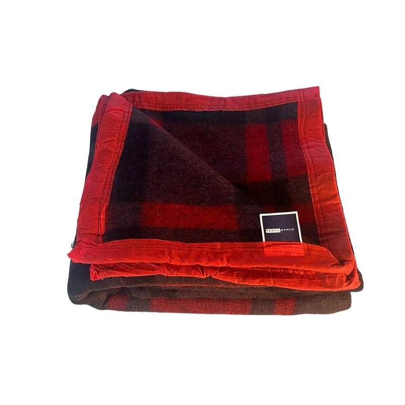 RANCO - Frazada Térmica Escocesa  ROJO  2,0 plazas 450g/m2 - Textil Ranco