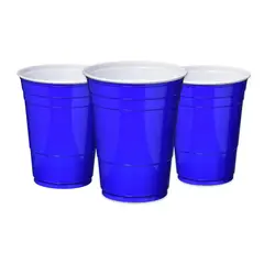 BIG PARTY - Vaso Plástico 10pcs Bicolor Azul Grande 500cc