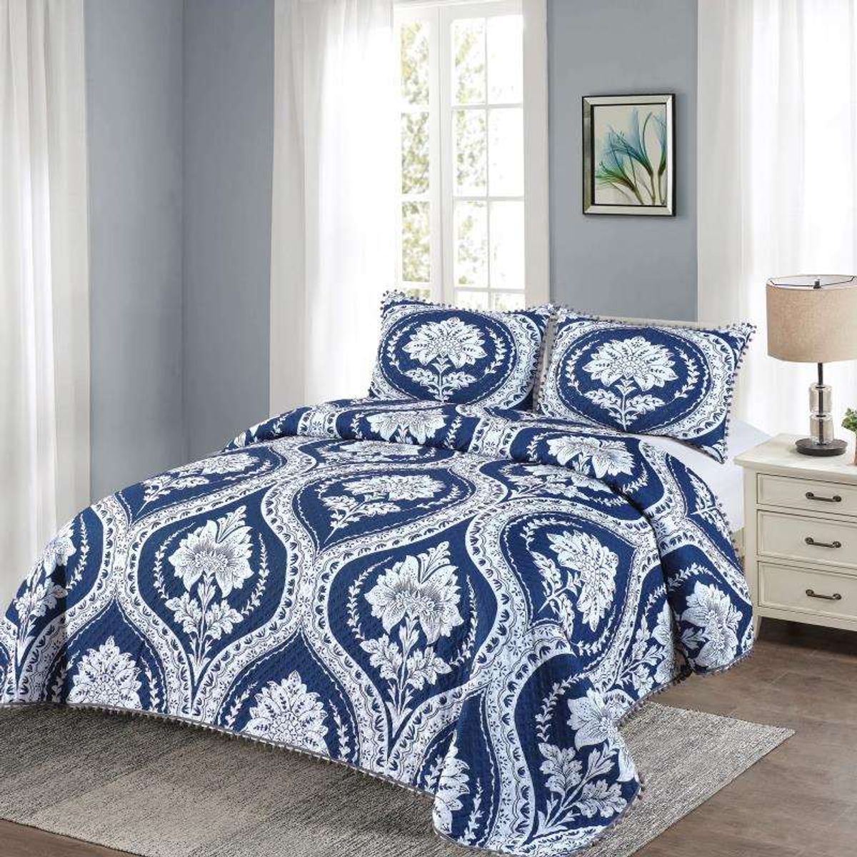 GENERICO - CUBRECAMA QUILT DE VERANO CON DISEÑO 2P.