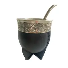 GENERICO - Mate Imperial De Cuero Y Alpaca