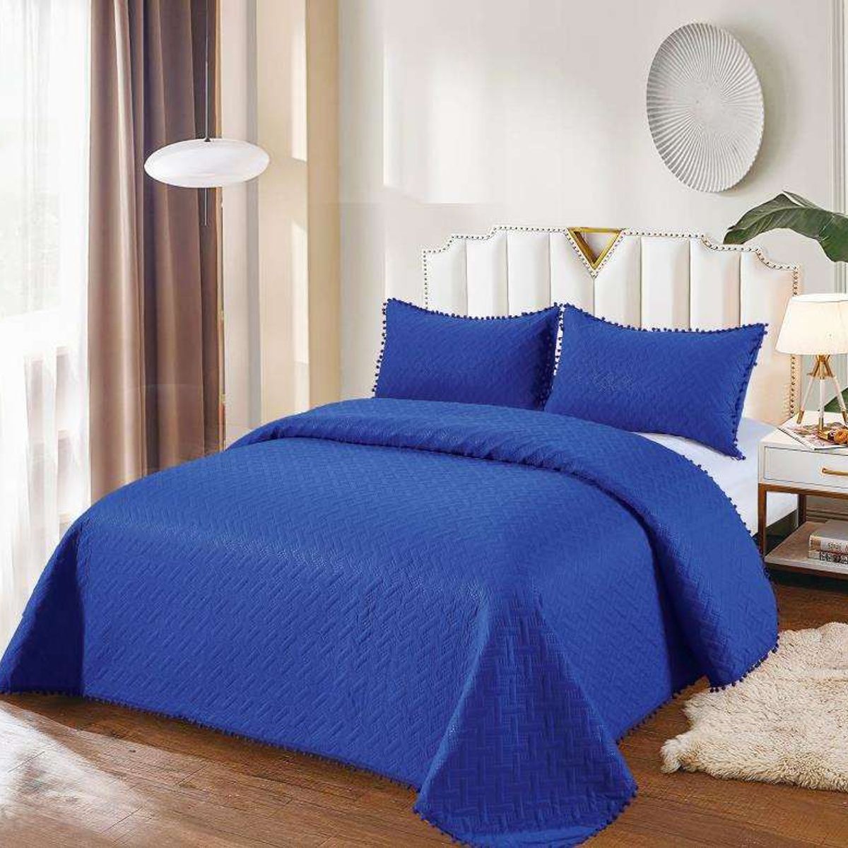 GENERICO - CUBRECAMA QUILT DE VERANO AZUL 2P.