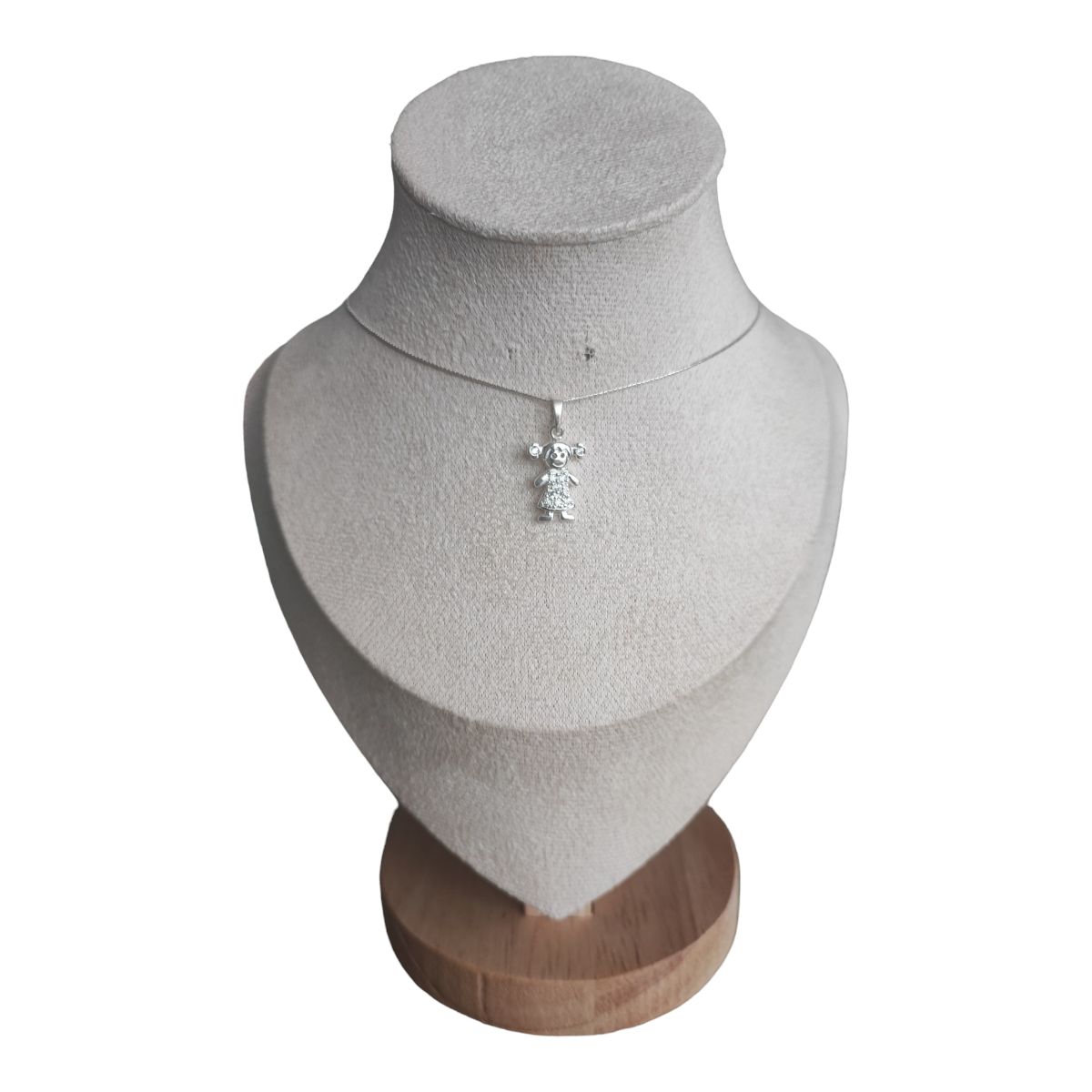 GENERICO - collar niña moño con circones de plata s925