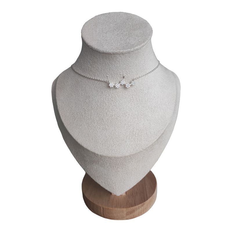 GENERICO - collar 5 flores con circones de plata s925