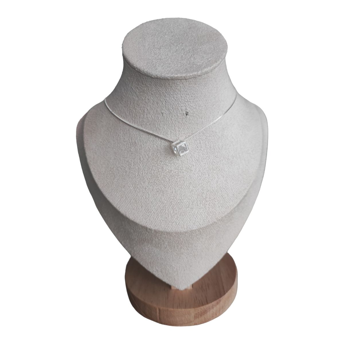 GENERICO - collar cubo con circon de plata s925