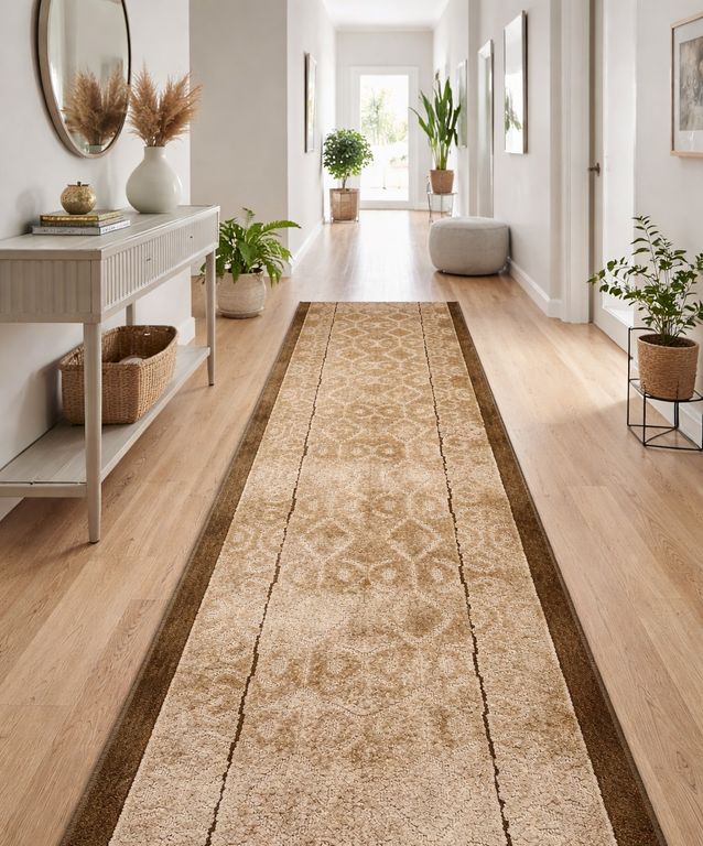 Alfombra Pasillo Cafe 70 cm x 3 metros ANTIDESLIZANTE Sin Overlock