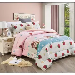GENERICO - Plumón 1.5 plaza diseño de fresas plush con chiporro jinru