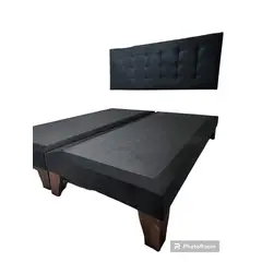 GENERICO - Base de cama con respaldo de 2 plaza