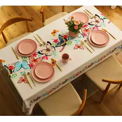 GENERICO - Mantel Rectangular Antimanchas 140 x 230 cm - Mundo Mariposas