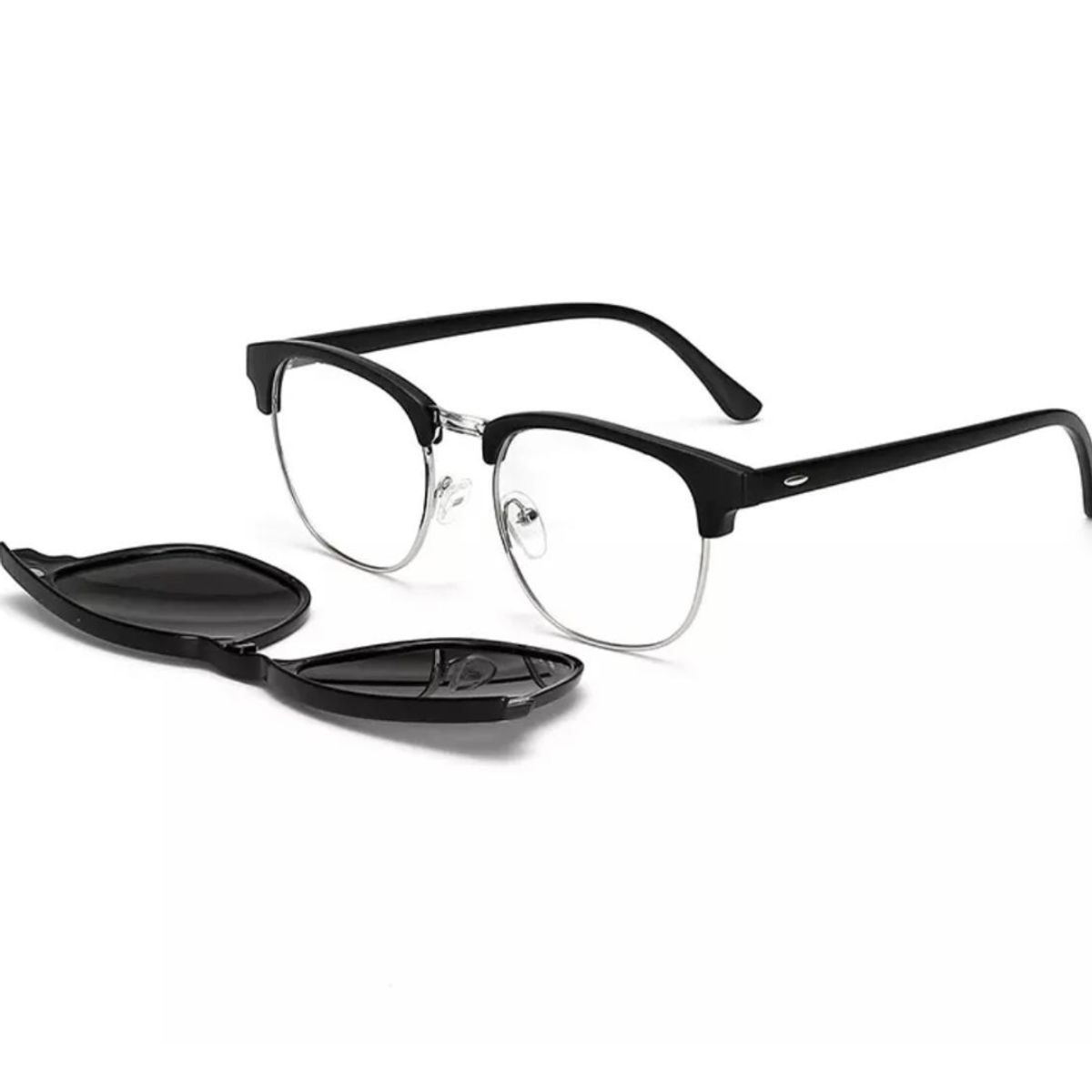 GENERICO - Armazones lentes gafas 5 en 1 micas para el sol clip on conducción nocturna