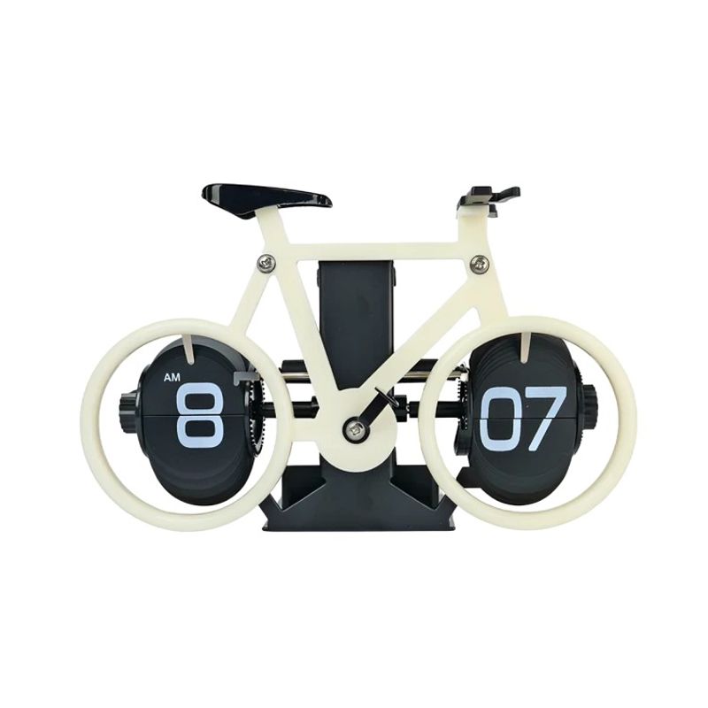 OEM - Reloj de Escritorio con Páginas Bicicleta Blanca