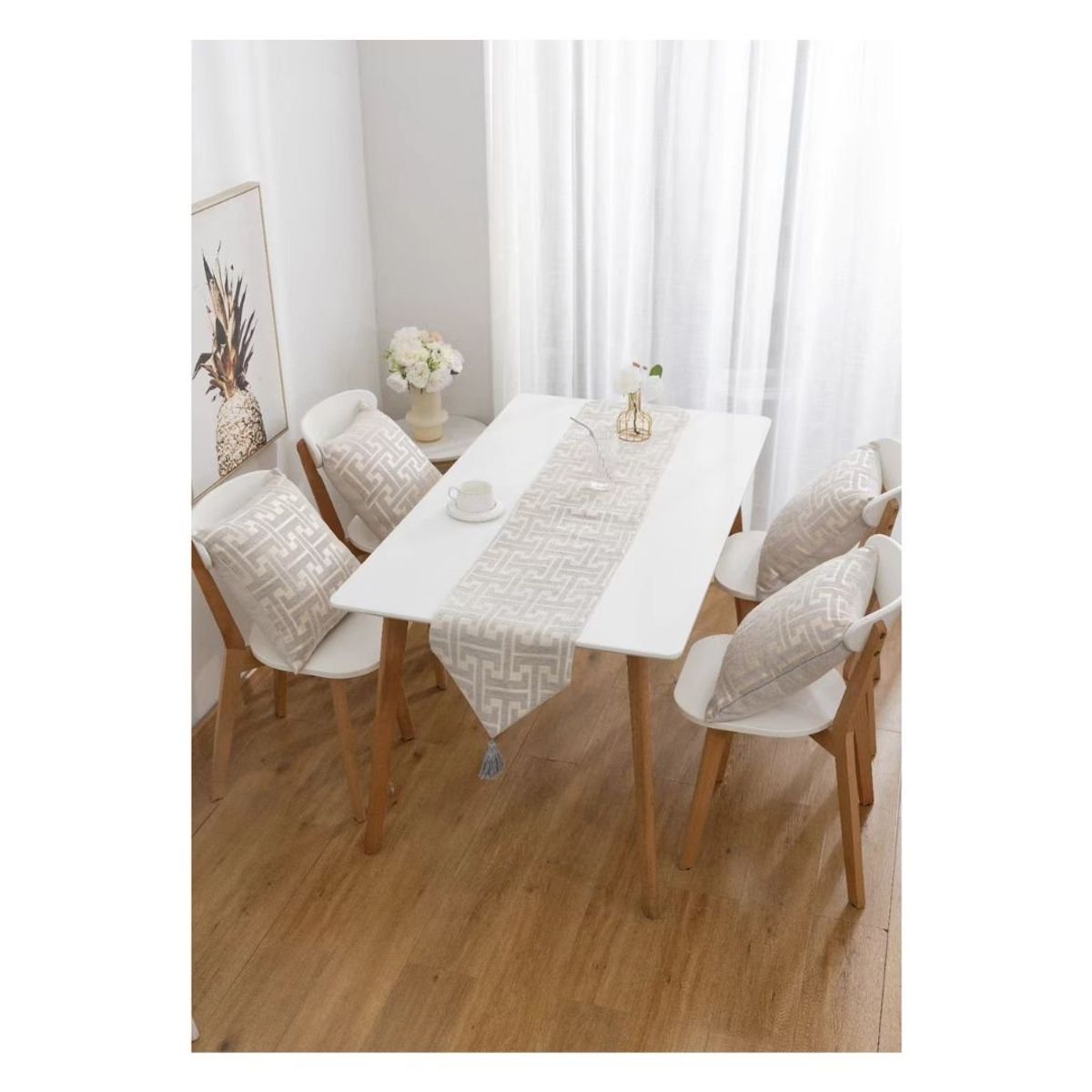 GENERICO - Camino de Mesa Chenille Elegante - Gris