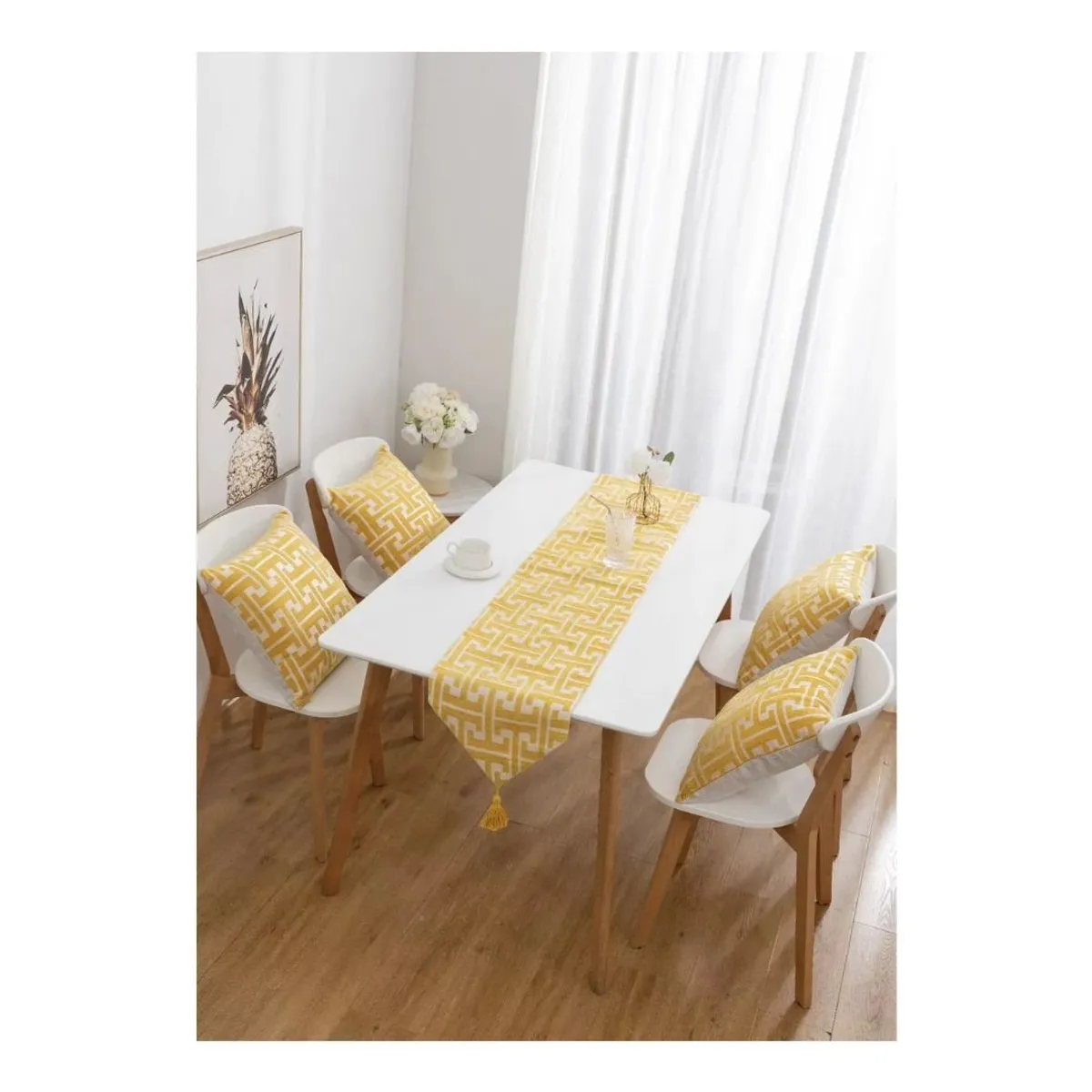 GENERICO - Camino de Mesa Chenille Elegante - Amarillo