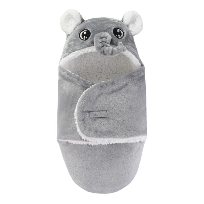 JUMP KIDS - Manta Saco Frizado Con Capucha Bebé Elefante