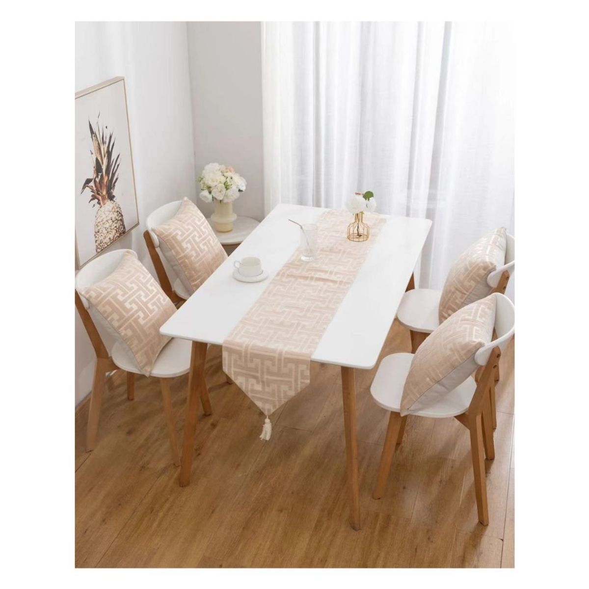 GENERICO - Camino de Mesa Chenille Elegante - Rosado