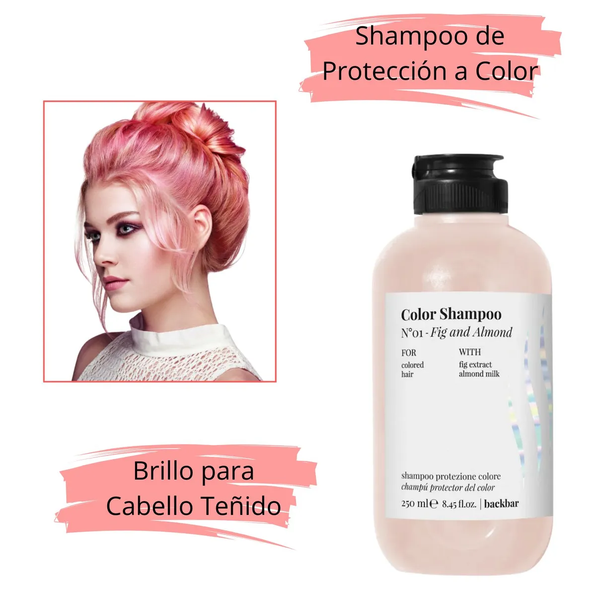 FARMAVITA - Shampoo Farmavita Backbar Color Fig and Almond 250ml Brillo