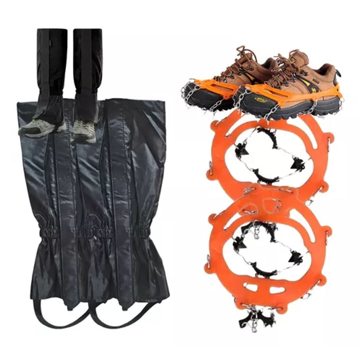 GENERICO - Polaina Ligera Impermeable + Crampones Universales