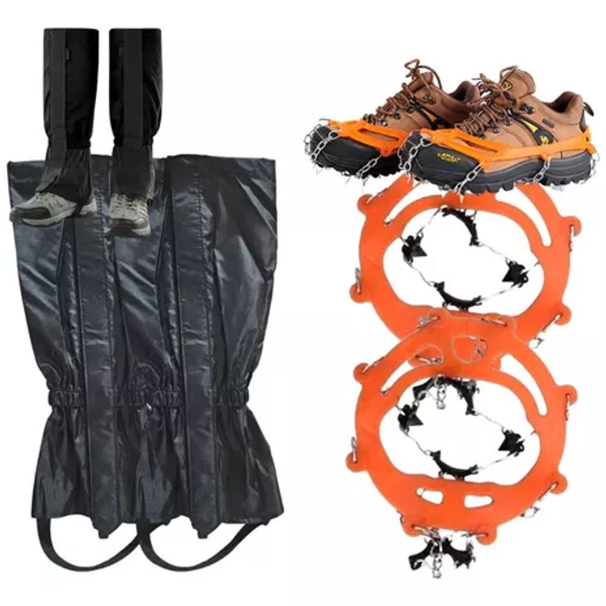 GENERICO - Polaina Ligera Impermeable y Crampones Universales