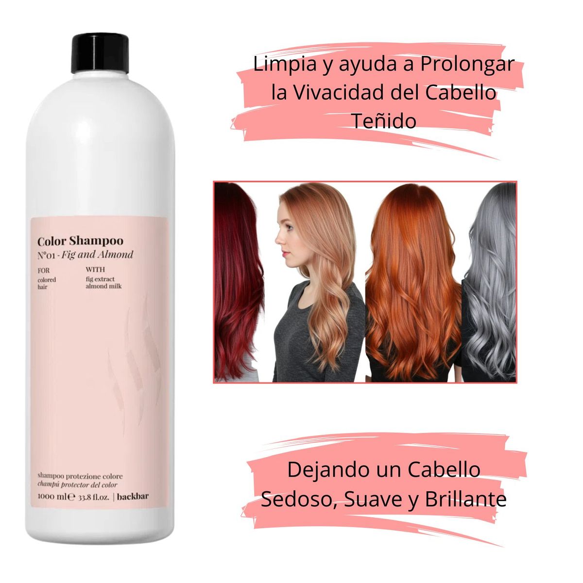 FARMAVITA - Shampoo Farmavita Backbar Color Fig and Almond 1000ml Brillo