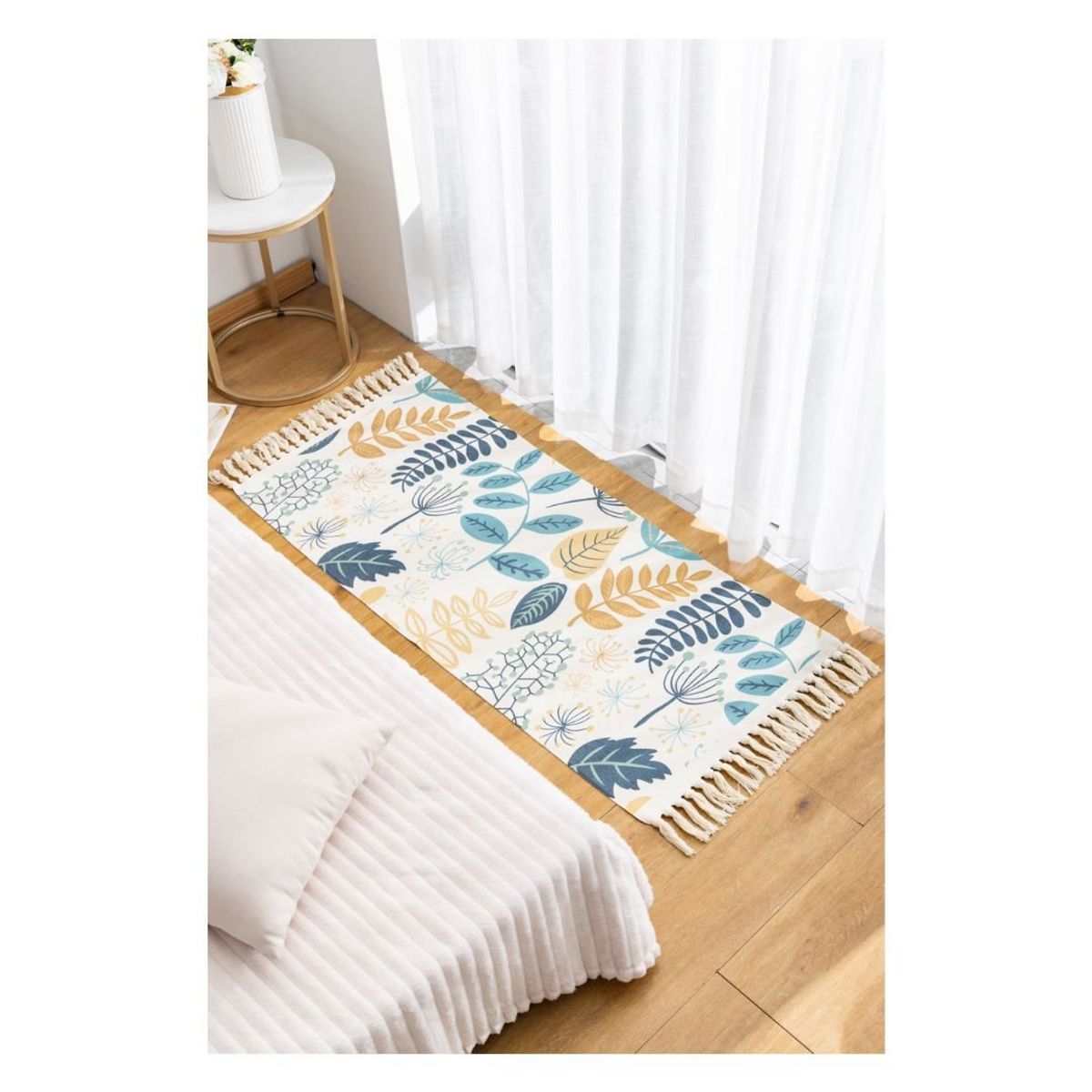 GENERICO - Alfombra de Lino 60 x 130 cm - Hojas del Mundo