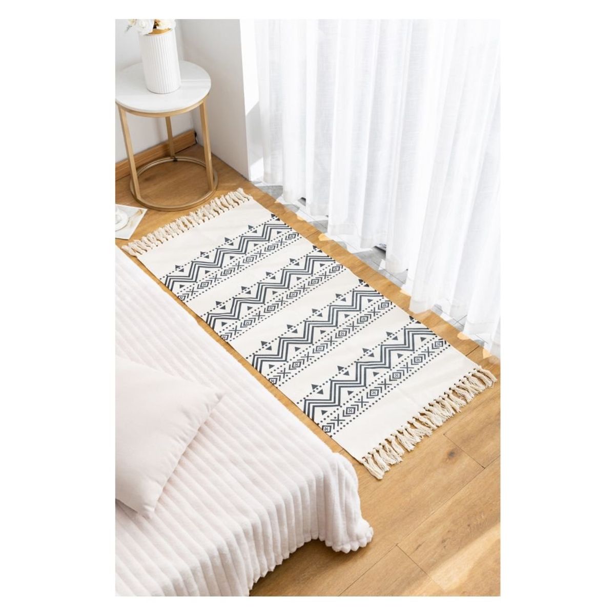 GENERICO - Alfombra de Lino 60 x 130 cm - Estilo Nordico