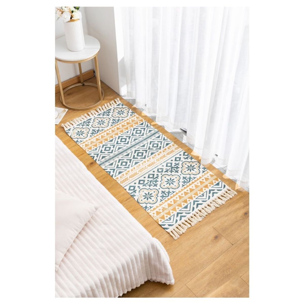 GENERICO - Alfombra de Lino 60 x 130 cm - Estilo Etnico