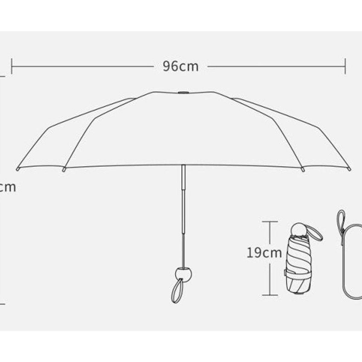 ATURE - Mini Paragua De Bolsillo Sombrilla Plegable 8huesos Rayos Uv