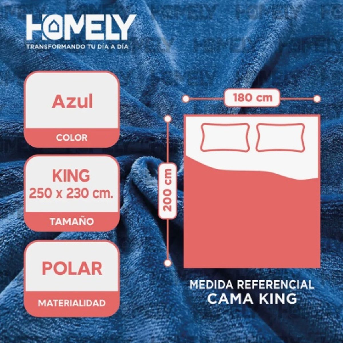GENERICO - Frazada Polar King Pack 2 unidades