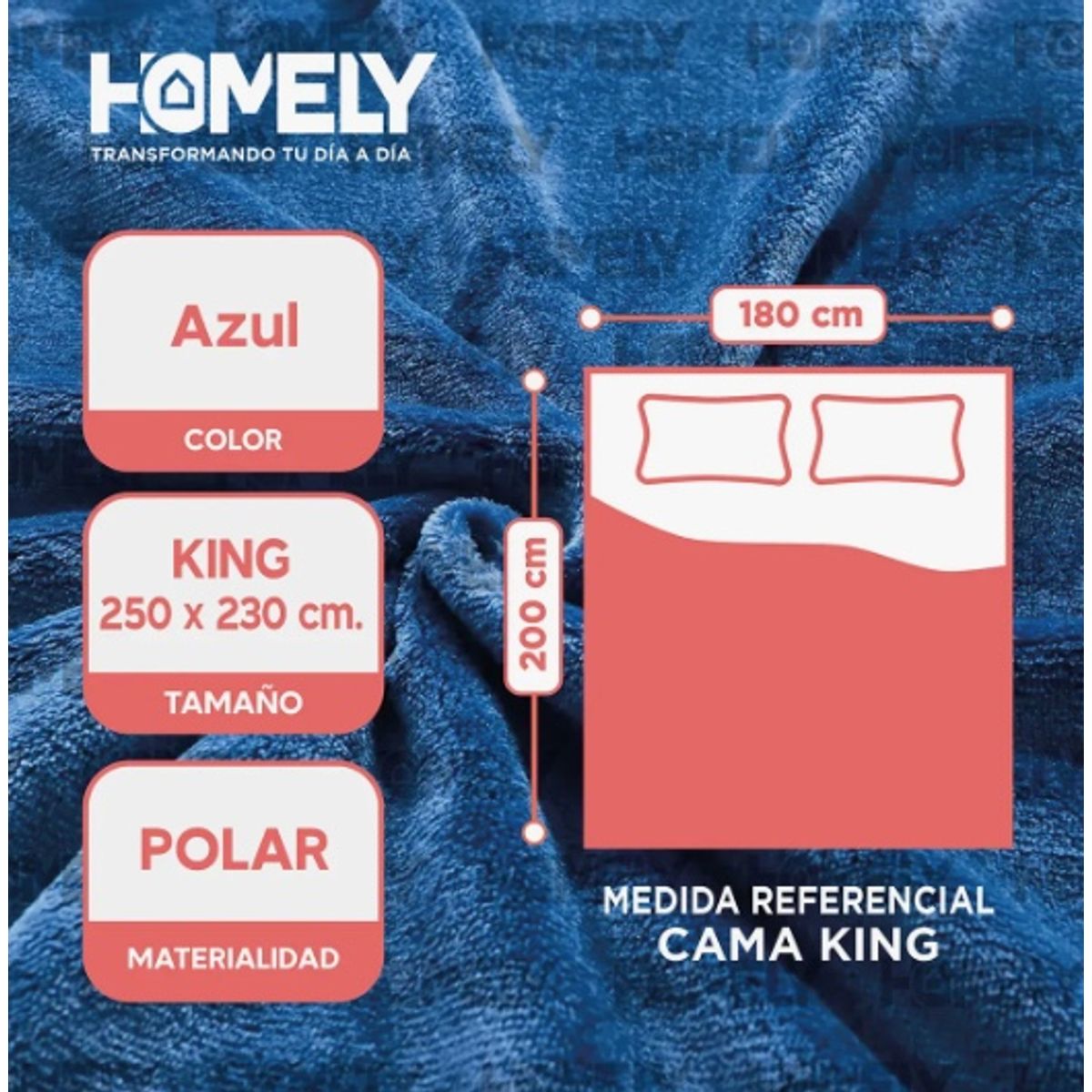 GENERICO - Frazada Polar King Pack 2 unidades