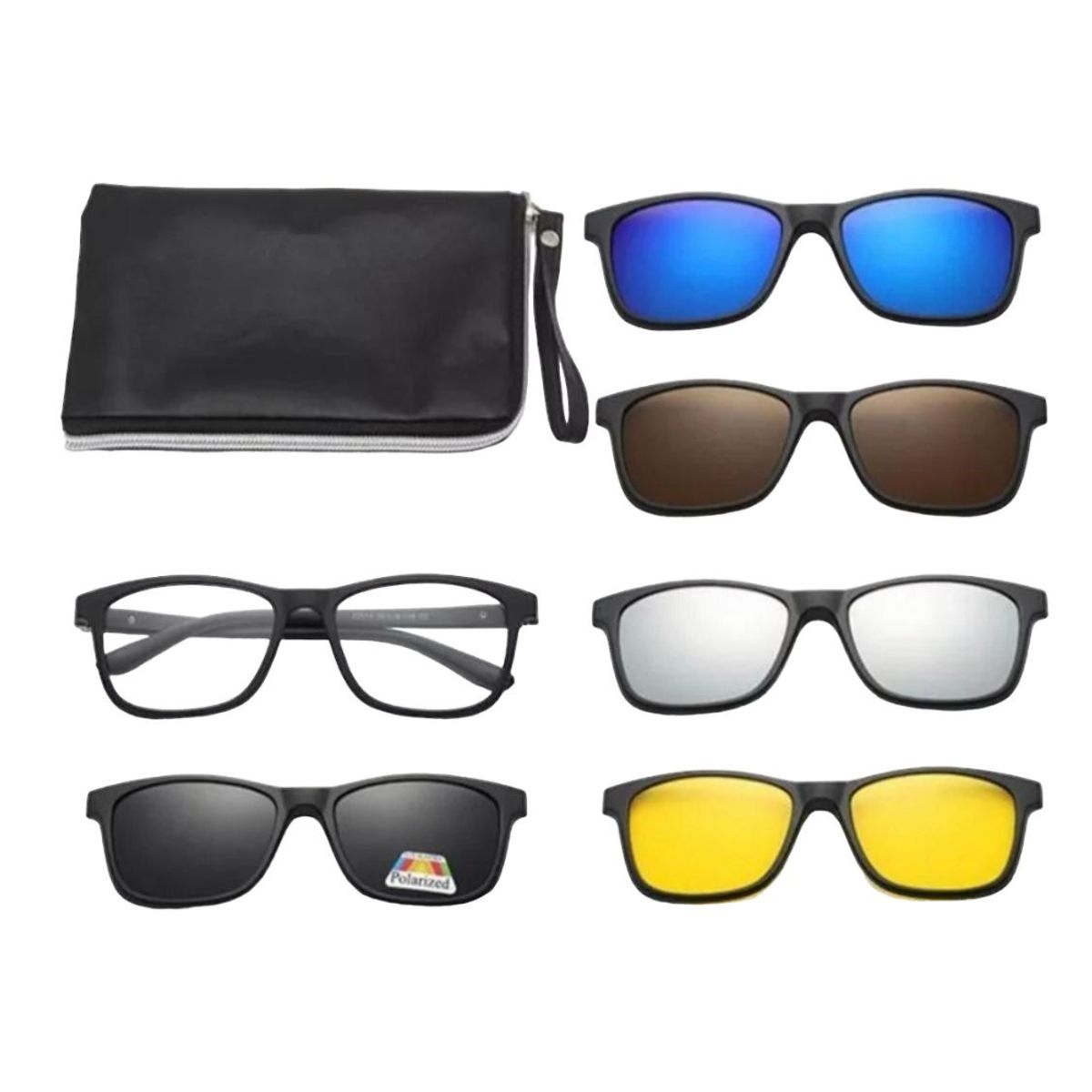 GENERICO - Armazón lentes 5 en 1 clip on gafas conducción nocturna moda