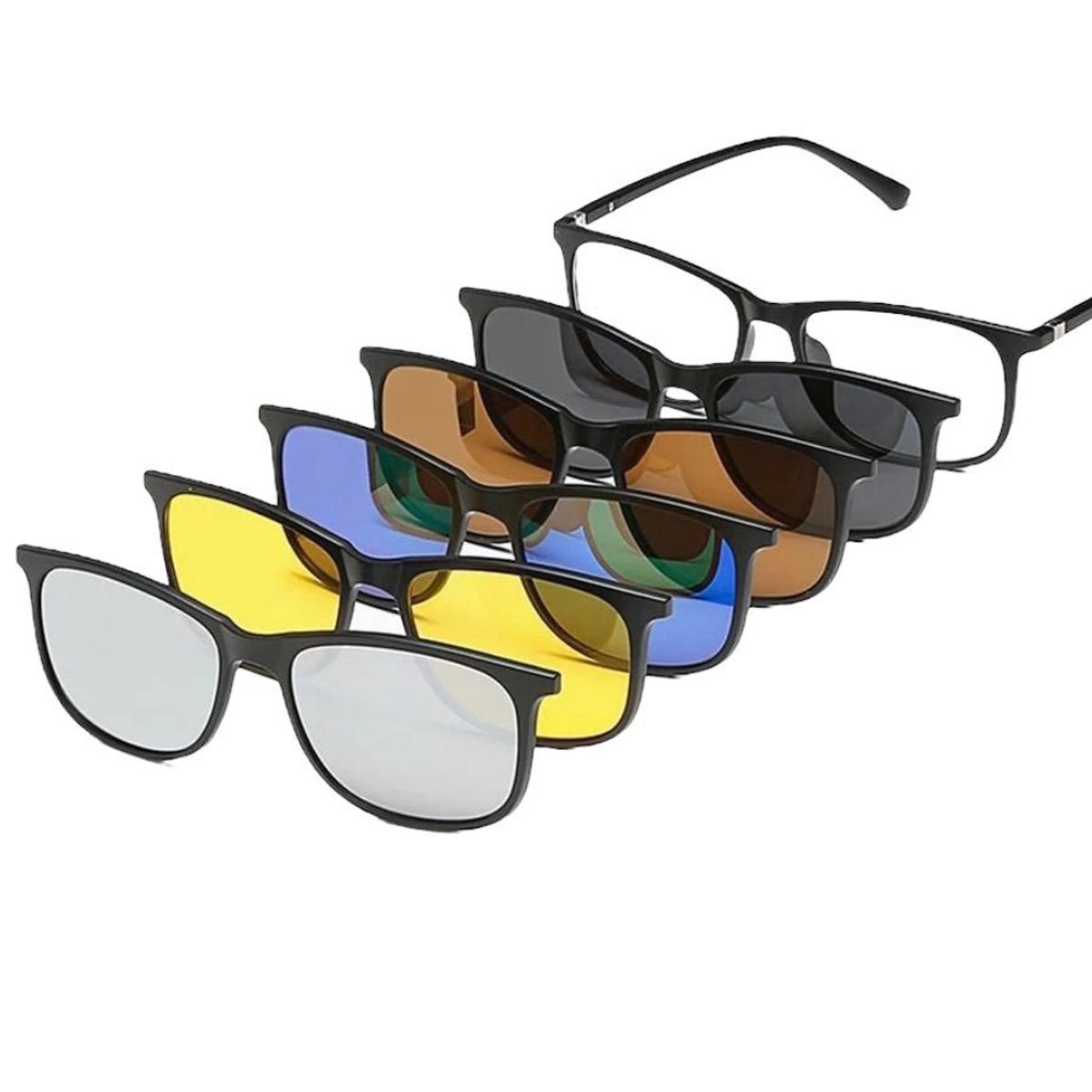 GENERICO - Armazón lentes 5 en 1 clip on gafas conducción nocturna moda