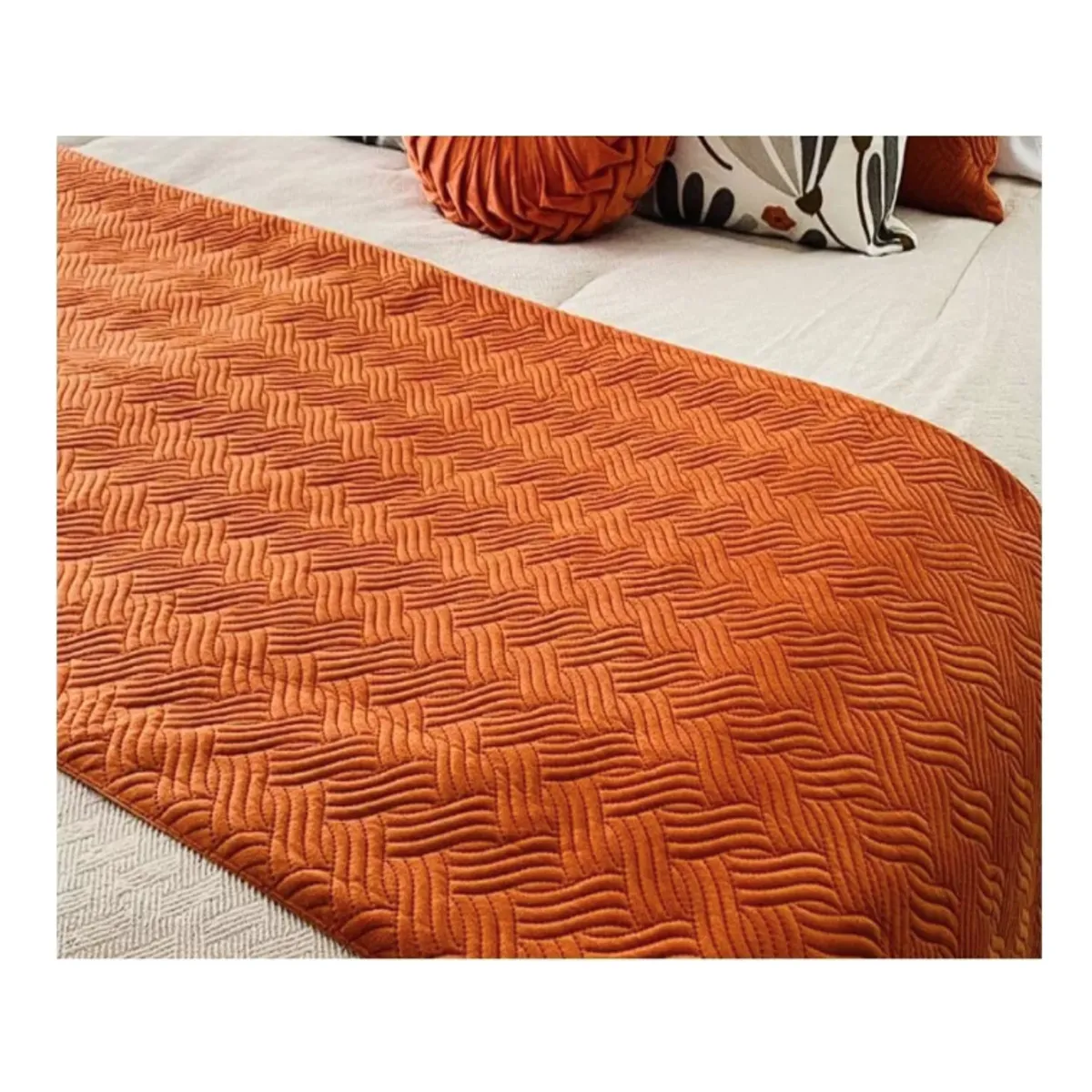 GENERICO - Piecera De Cama Plush Trenzas 2pzs+ 2 Fundas
