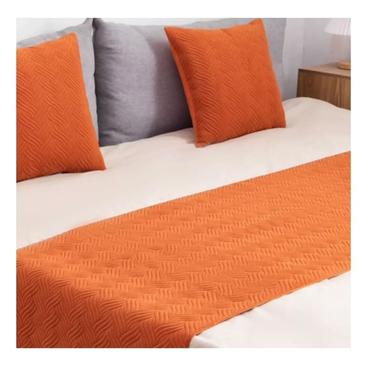 GENERICO - Piecera De Cama Plush Trenzas 2pzs+ 2 Fundas