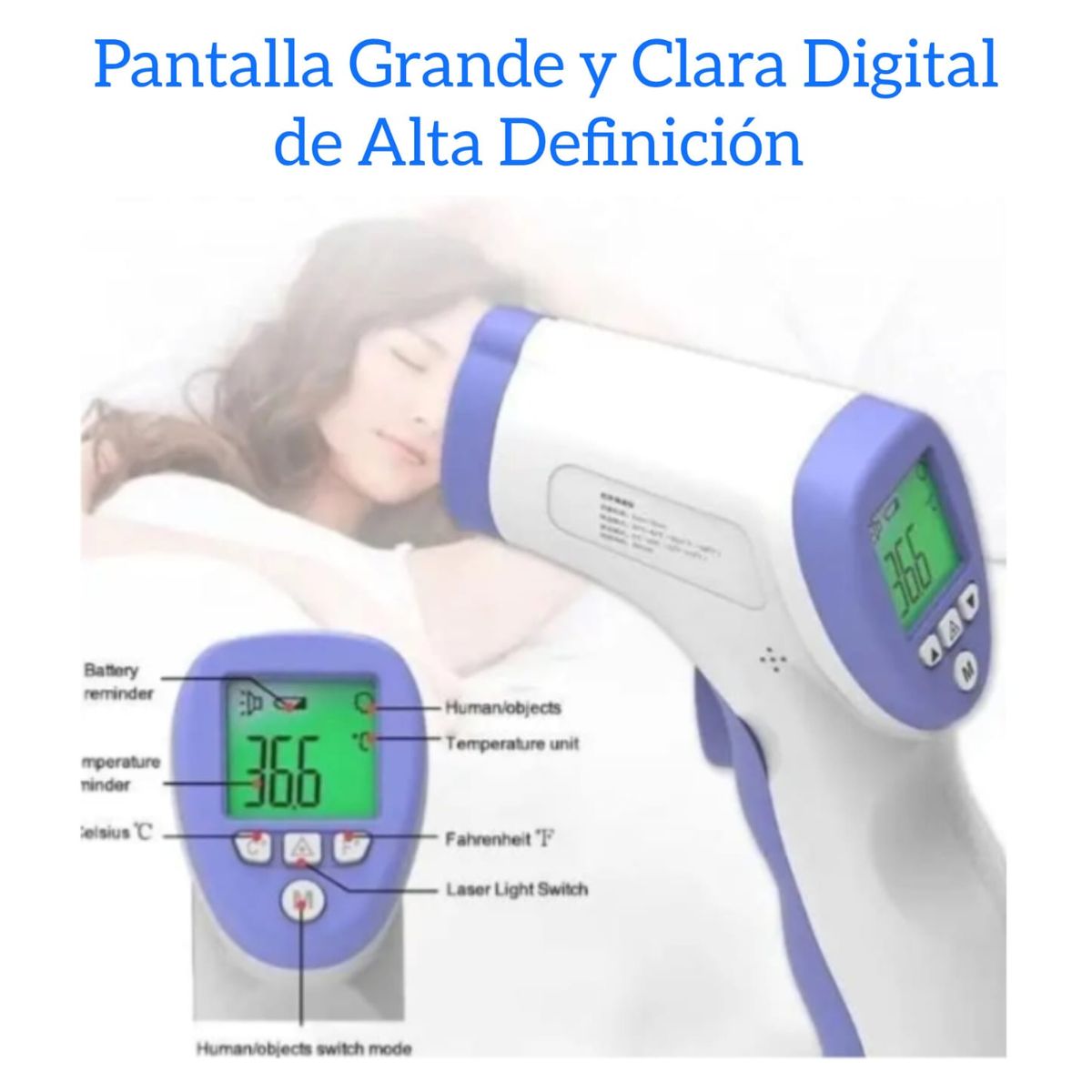 GENERICO - Termómetro Infrarrojo Digital Sin Contacto Pantalla Lcd