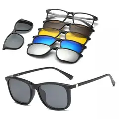 GENERICO - Lentes clip on 5 en 1 magnéticas sobrelentes gafas de sol optico