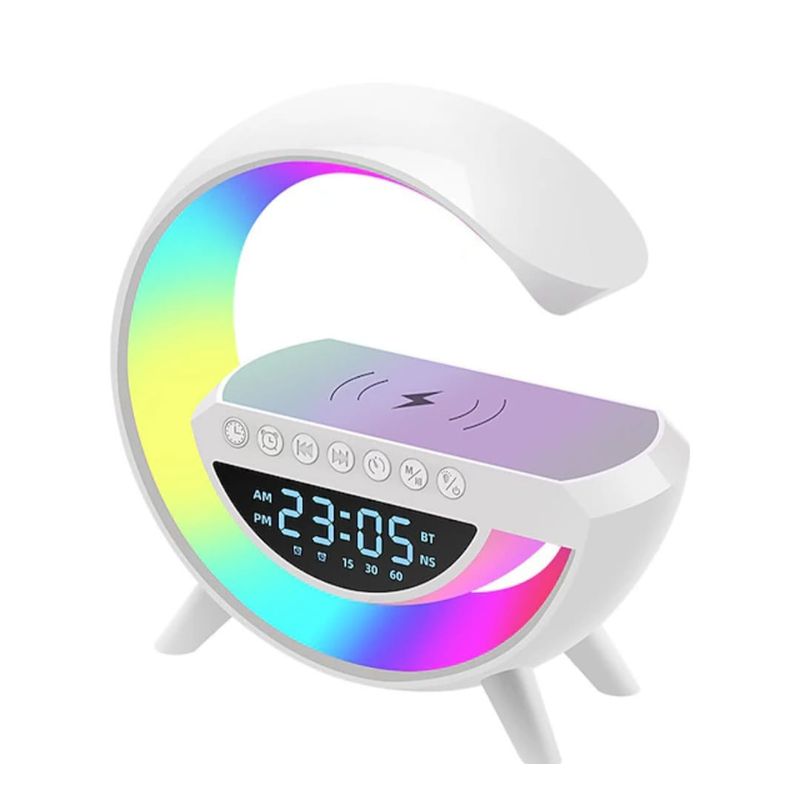 GENERICO - Lámpara Led Inteligente Cargador Inalámbrico Reloj Altavoces